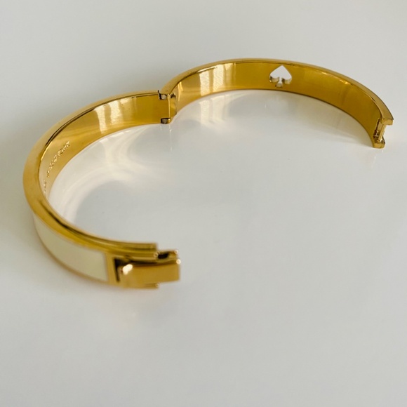 Kate Spade Hole Punch White Enamel Bangle - Picture 2 of 11